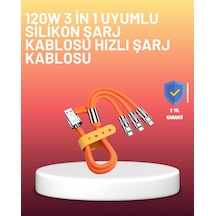 Çinko Alaşımlı Uçlu 120 W Şarj Kablosu - Dolaşmaya Dayanıklı 12 M Usb Kablo Renkli