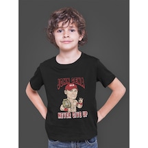 Bumeta Never Give Up John Cena Baskılı Çocuk Tişört T-shirt Siyah