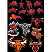 Boğa Sticker Set-1 15 Parça Telefon, Tablet, Defter, Laptop Sticker