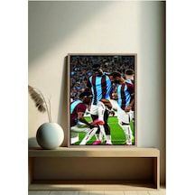 Bordo Mavi Poster Mohamed Salah Ahşap Çerçeveli Tablo Çok Renkli - 919928505 Çok Renkli