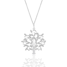 Gümüş Rodyumlu Zirkon Taşlı Ağaç Kolye