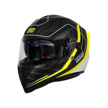 e Strada Linestyle Fluo Kapalı Kask Siyah - Sarı