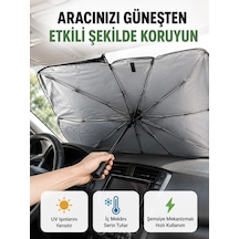 Katlanabilir Oto Güneşlik Pratik, Dayanıklı, Uv Koruyucu Tasarım Yeni Nesil Siyah