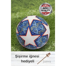 Janva Uefa Şampiyonlar Ligi Özel Tasarım Futbol Topu 420 gram Lazer Kesim Maç Ve Antreman Beyaz
