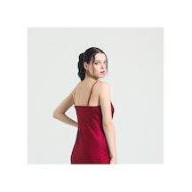 Magic Form Degaje Yaka Krep Saten Askılı Kısa Kadın Gecelik Bordo - 527277466 Bordo