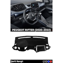 Peugeot Rifter 2020-2022 3d Torpido Koruma Kılıfı - Ön Göğüs Kaplama - Siyah Şerit