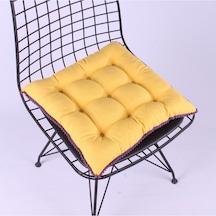 Altınpamuk Altınpamuk Pera Pofidik Ponponlu Sarı Sandalye Minderi Özel 9 Dik
