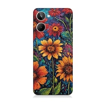 Realme 10 Uyumlu Canlı Bahar Çiçekleri Patlaması Desenli Silikon Kılıf Çok Renkli