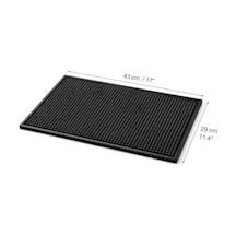 Silikon Bar Matı, Siyah, Kaymaz Tezgah Ve Bulaşık Kurutma Matı, 43x29 Cm, Mutfak Ve Bar İçin