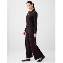 Jimmy Key Acı Kahve Rahat Kesim Normal Bel Bol Paça Triko Pantolon 6sw185407803 Acı Kahverengi