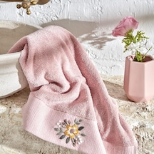 Comfort Touch Nakışlı %100 Pamuk Havlu Pudra 30x50 Cm Çok Renkli