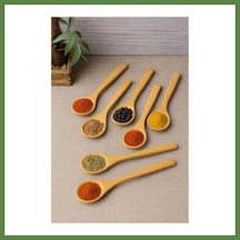 Bezos 6 Lı Ahşap Küçük Baharat Kaşığı 13 Cm Hb006 Çok Renkli