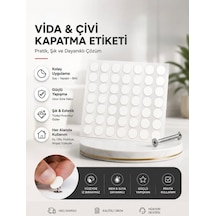 Vida Gizleyici Kendinden Yapışkanlı Yapıştırma Vida Tapası Tıpası Beyaz Vida Kapatıcı Kapağı 100 Adet