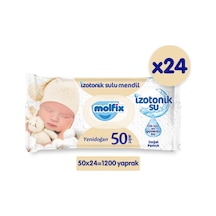 Molfix Izotonik Sulu Yenidoğan Islak Havlu 24 x 50'li 1200 Yaprak