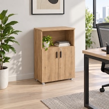 Ahşap 2 Kapaklı Dolap 80x38x120 Cm Enter Yarım Kapaklı-atlantık Çam Kahverengi