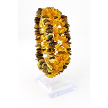 Kehribar Bileklik Amorf Tasarım Ambergold Blk23-119 Çok Renkli