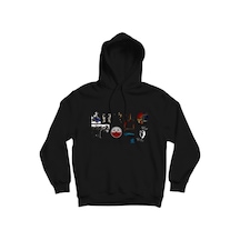 Pink Floyd Baskılı Kapşonlu Sweatshirt Siyah