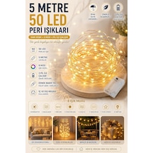 5 Metre Gün Işığı Peri Led Tel 3 Pilli Fonksiyonlu Süsleme İnce Telli Aydınlatmalı Şerit Led Yılbaşı Işık Diğer