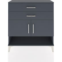 Arges Şifonyer 2 Raflı 2 Çekmeceli 2 Kapaklı 88x30x96 Antrasit-antrasit Antrasit