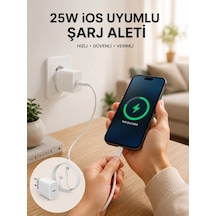Type-c Hızlı Şarj Özellikli Cihazı Usb-c Kablo Dahil Beyaz