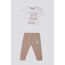 U.S. Polo Assn. Kız Bebek Krem 2'li Takım Krem