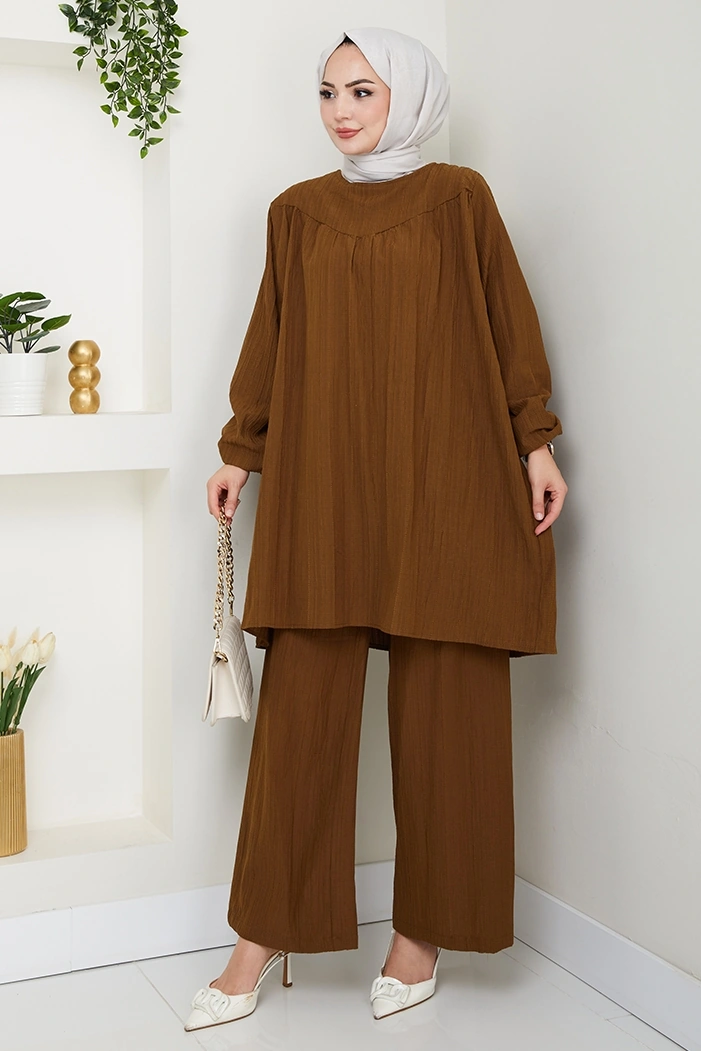 Tunik Pantolon İkili Takım 1606 - Acı Kahve Acı Kahverengi