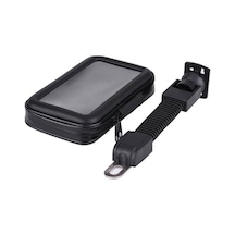 Modern Tekno Motosiklet Bisiklet Telefon Tutucu Suya Dayanıklı Xlarge Ayna Bağlantılı Siyah