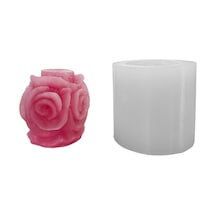 Tahtakale Toptancı Silikon 3d Gül Sütunu Mum Kalıbı
