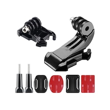 Gplus Bs08kyjhw 8 Parça Oval Eğimli Zemin Ve Flat Düz Yüzey Vidalı Hızlı Tak J-hook Açılı Aksiyon Kamera Uyumlu 3m Yapışkanlı Motor Kask Bağlantı Base Seti Siyah