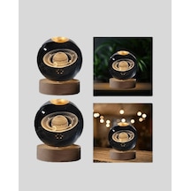 Led Kristal Küre Gezegenli Usb Ahşap Standlı Xuczzzsatürnküre-3
