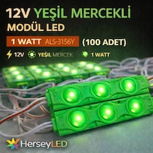 12v Yeşil 1 Watt Mercekli Modül Led 100 Adet Canlı Ve Odaklı Işık Yeşil