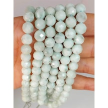 Çeyrek Dizi 9cm Uzunluğundadır Larimar Taşı Faset Kesim Çeyrek Dizi 8mm Çok Renkli