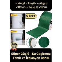 Premium Dayanıklı Süper Güçlü Su Geçirmez Sızdırmaz Yeşil Tamir Ve İzolasyon Bandı 48mm X 10m-5 Adet