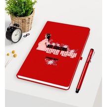 Kişiye Özel En Güzel Anne Adayı Kırmızı Defter Kalem Seti - 2 Kırmızı