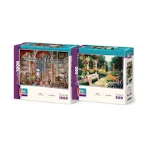 Modern Roma Ve Botanik Bahçesi İkili Set - 1000 + 500 Parça İkili Puzzle Seti