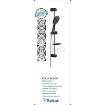 Sukar Sürgülü Duş Seti Siyah Aqua Black Siyah