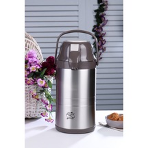 Cooker Paslanmaz Çelik Termos Kahverengi 3.5lt-5102 Gri