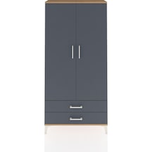 Arges Dolap Tek Raflı 2 Çekmeceli Tek Askılı 88x30x182 Çam-an... Çam
