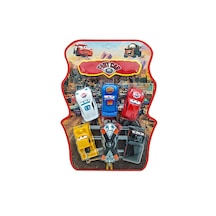Şimsek 6 Lı Helikopterli Plastik Hızlı Araba Set 8 Cm