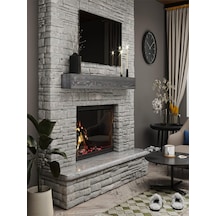 Dekoratif Doğal Ahşap 160x20x7-8 Cm Şömine Üstü Raf Gizli Aparatlı Raf