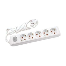 Viko 5'li Anahtarlı Priz 3x1,5 mm Uzatma Beyaz 15 MT