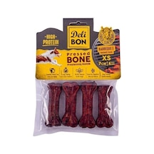 Delibon Deri Pres Barbekü Aromalı Kemik Köpek Ödülü Xsmall 7 CM 4'lü