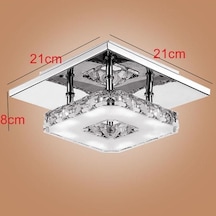 Sarı Modern Dekoratif Kare Yüzükler Kristal Tavan Işık Led Tavan Lambası Gömme Montajlı Aydınlatma Armatürleri Sarı