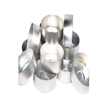 25 Adet Boş Alüminyum Tealight Mum Kabı Maxi Boy 5,5 1,8 Cm Beyaz