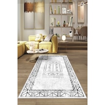 West Home Dijital Baskı Yıkanabilir Kaymaz Taban Salon Halısı Mutfak Halısı Yolluk Ve Banyo Paspası Wh 435 White