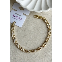 Xuping 14k 16+2 Cm Sonsuzluk 0,5 Cm En Bileklik Kadın Altın Renkli Karamaz Bileklik Altın