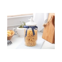 Adenya Sepeti Madame Coco Kuşlu Kavanoz Silindir 1300ml Lacivert