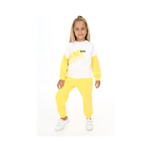 Toontoy Kids Toontoy Kız Çocuk Baskılı Eşofman Takım Koyu Sarı