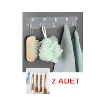 2 Adet Kendinden Yapışkanlı 5 Kancalı Askı Katlanabilir Esnek Şeffaf Güçlü Yapışkanlı Askılığı Plas Diğer