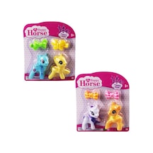 L-34-10 - Pony 2 Li Figür Set Tokalı Kartela Lisinya